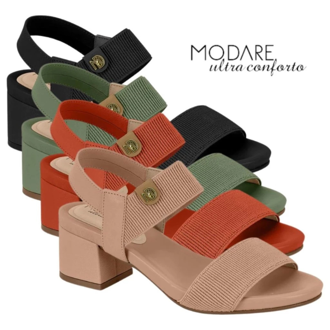 Modare Sandália Modare Feminina Elástico Canelado Float Nature - Imagem 2