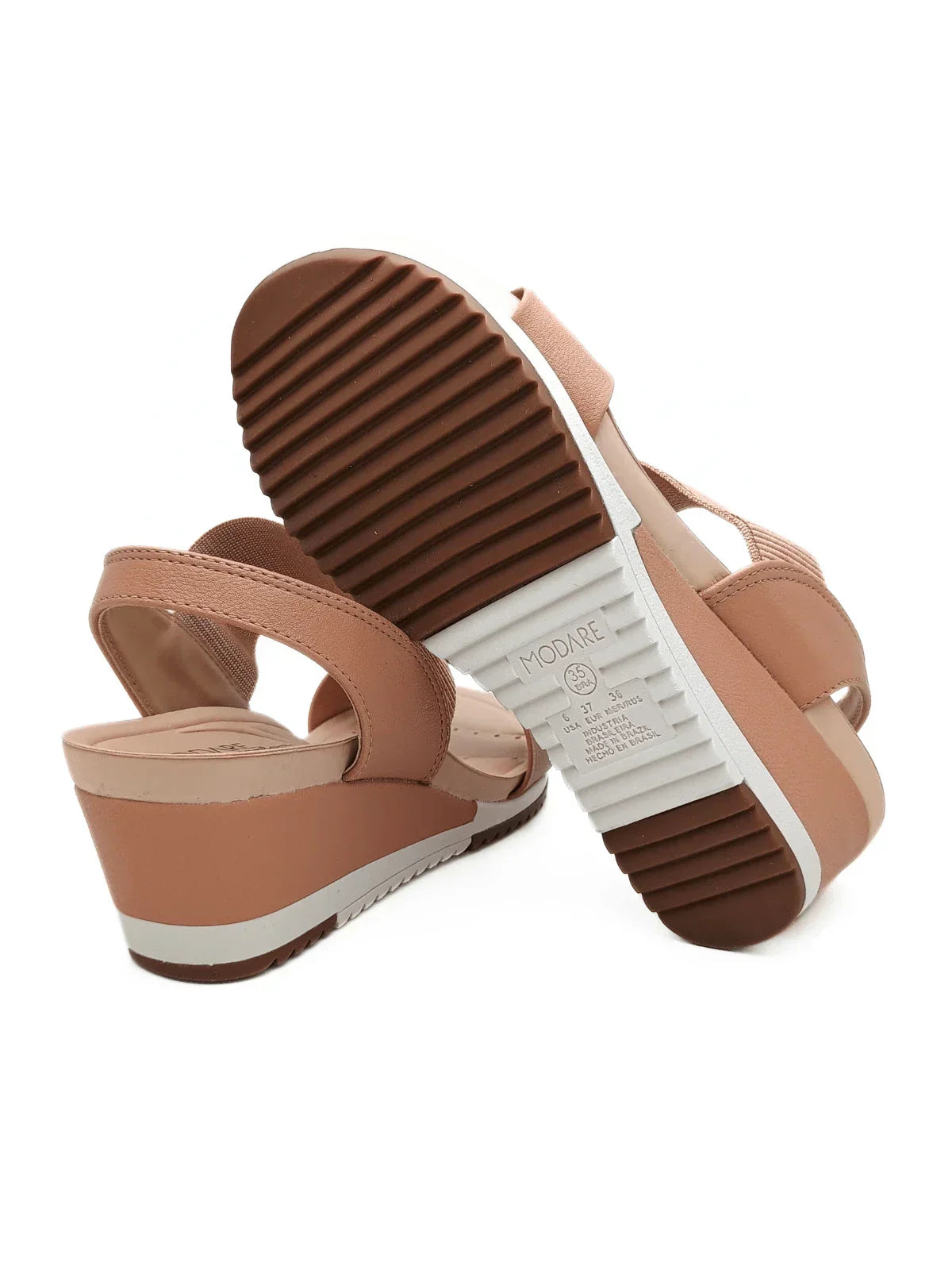 Modare Sandalia Ortopedica Feminina Elastico Salto Anabela Modare Ultraconforto Fascite Esporão - Imagem 4