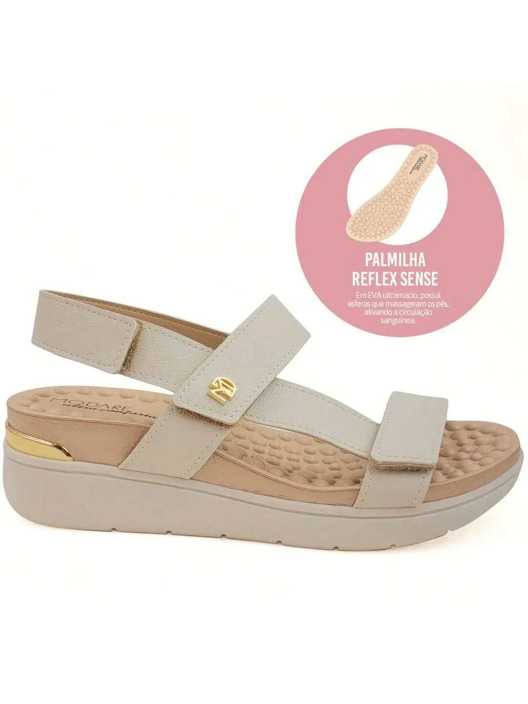 Modare Sandália Anabela Regulável Modare UltraConforto Reflex Sense - Imagem 4