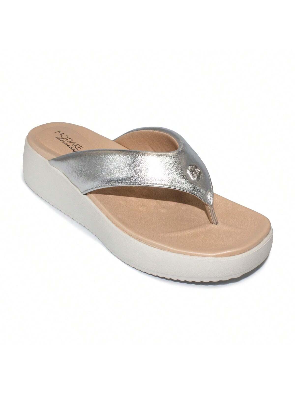 Modare Tamanco Modare Feminino Metalizado Conforto Salto Anabela - Imagem 2