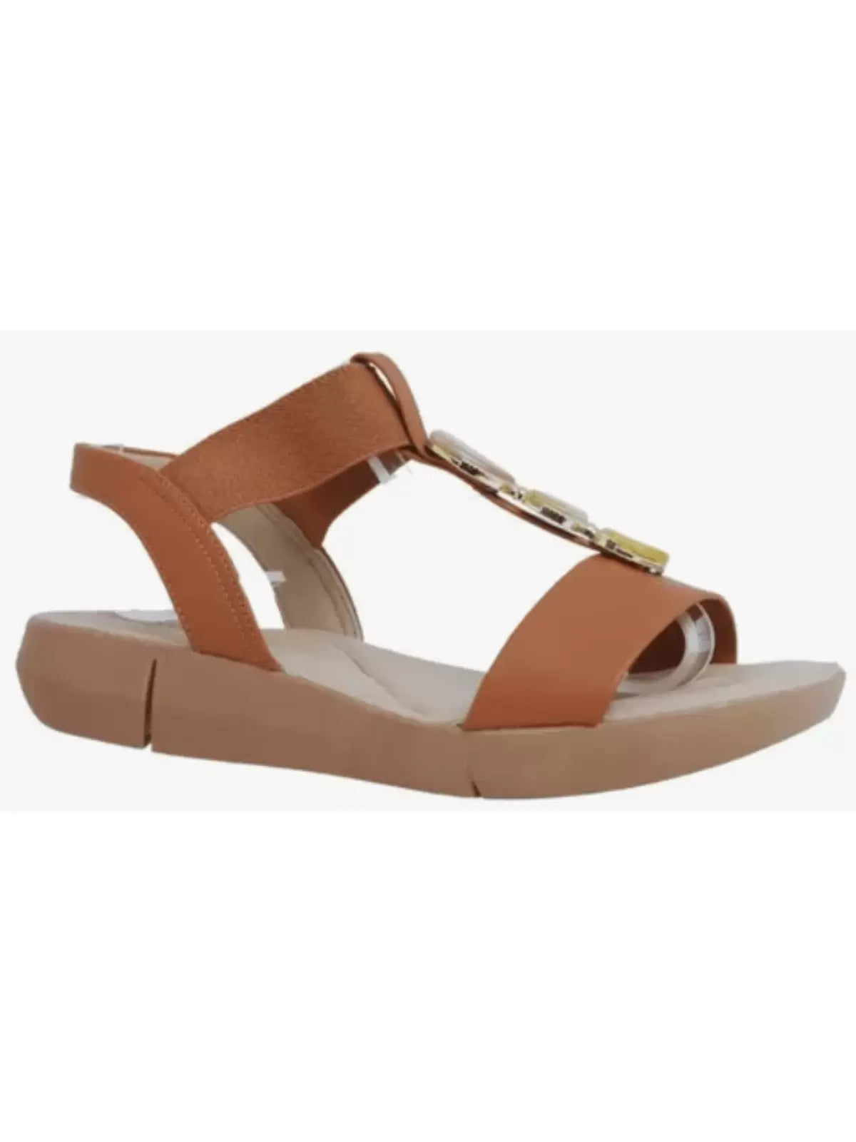 Sandália Papete Modare Ultraconforto Anabela Com Elástico E Pedraria Look Verão - Imagem 2