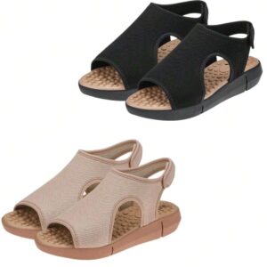 Modare Kit 2 pares Sandália Chinelo Feminino Esporão Chinela Tamanco Ortopédico Massageador