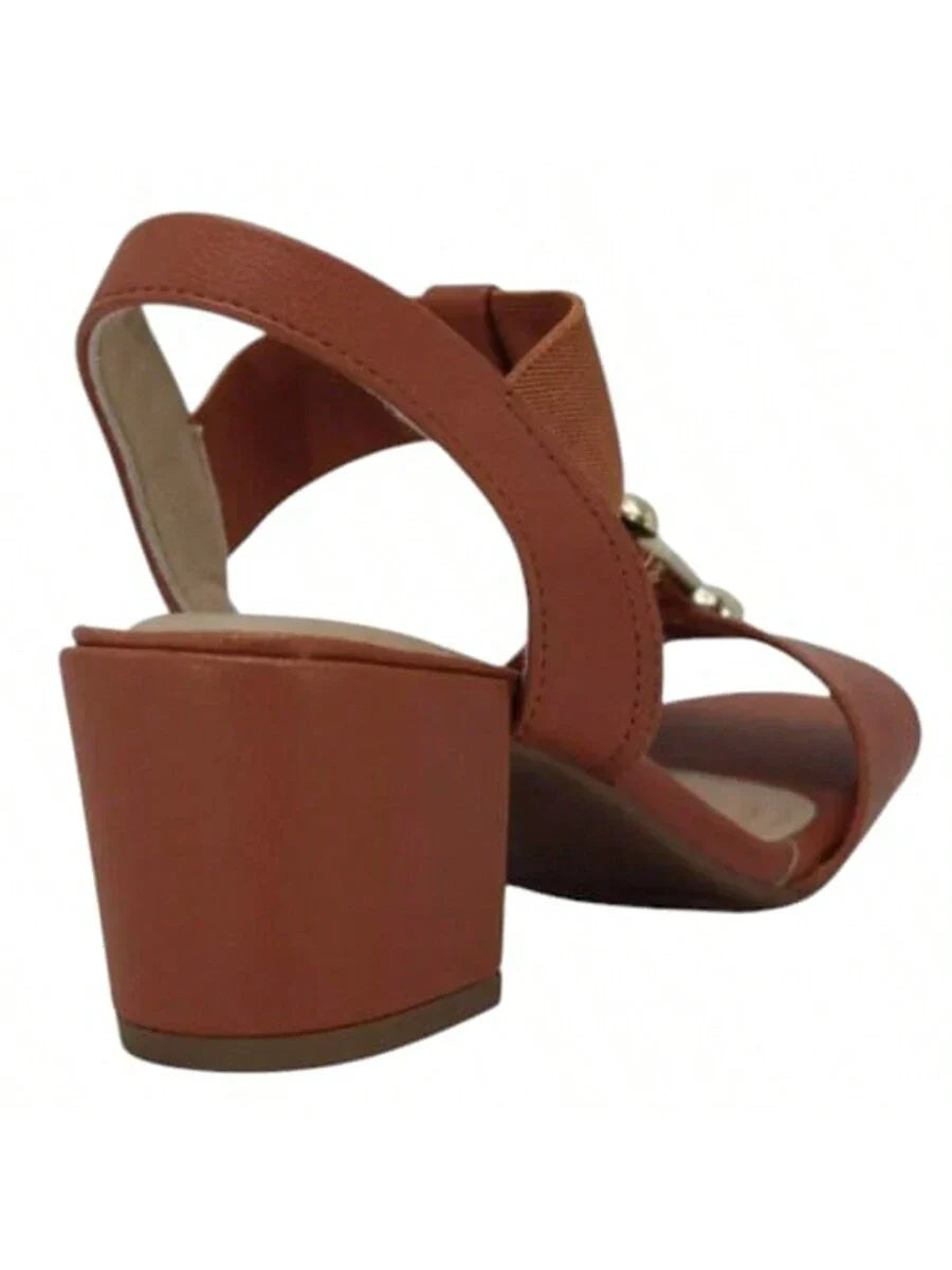 Sandália Modare Salto Bloco Com Elástico E Pedraria Look Feminino - Imagem 3