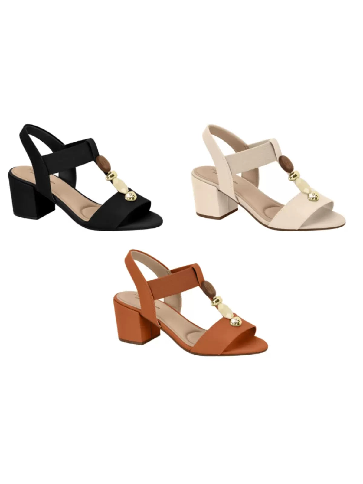 Sandália Modare Salto Bloco Com Elástico E Pedraria Look Feminino - Imagem 5