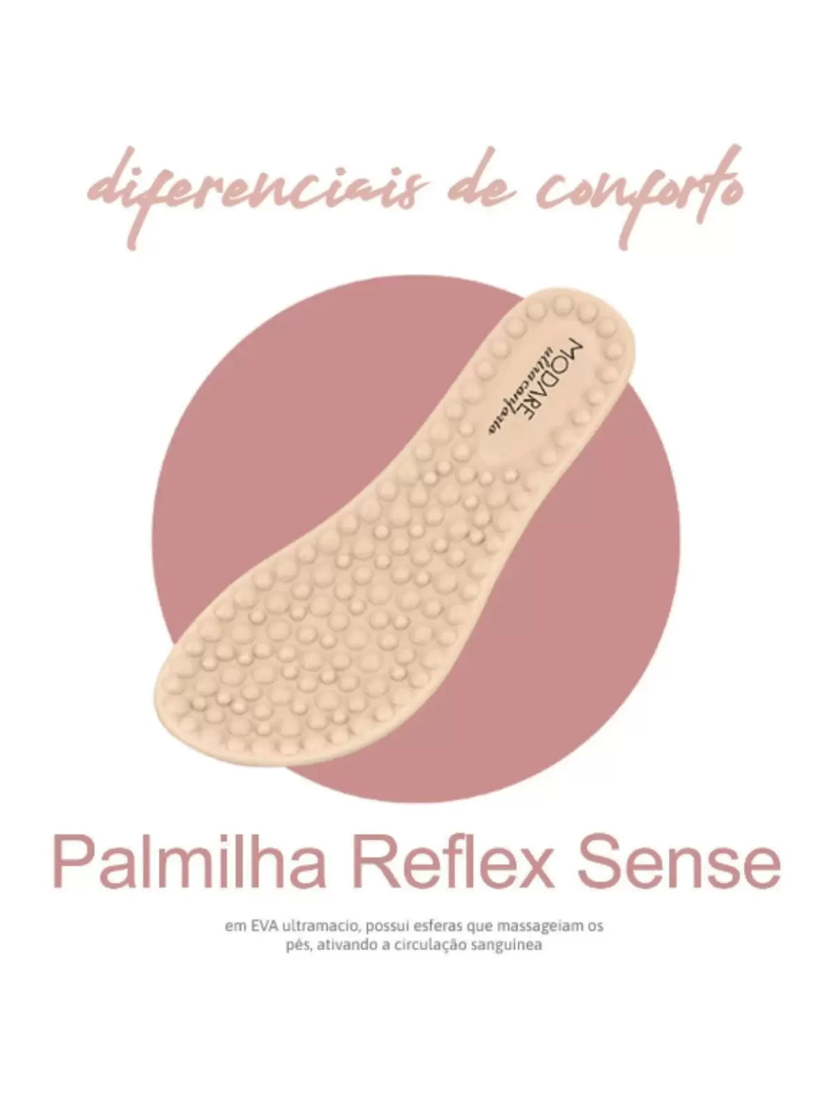 Modare Chinelo Ortopédico Modare Com Esfera Massageadora e Tecido Knit Feminino - Imagem 4