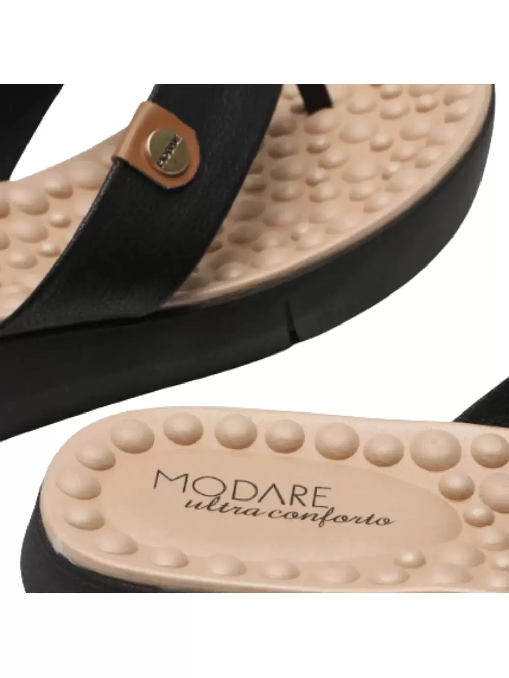 Modare Tamanco Chinelo Ortopédico Feminino Modare Confort Massageador Preto - Imagem 7