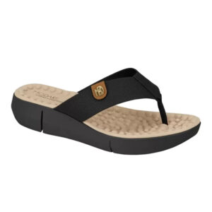 Modare Tamanco Chinelo Ortopédico Feminino Modare Confort Massageador Preto