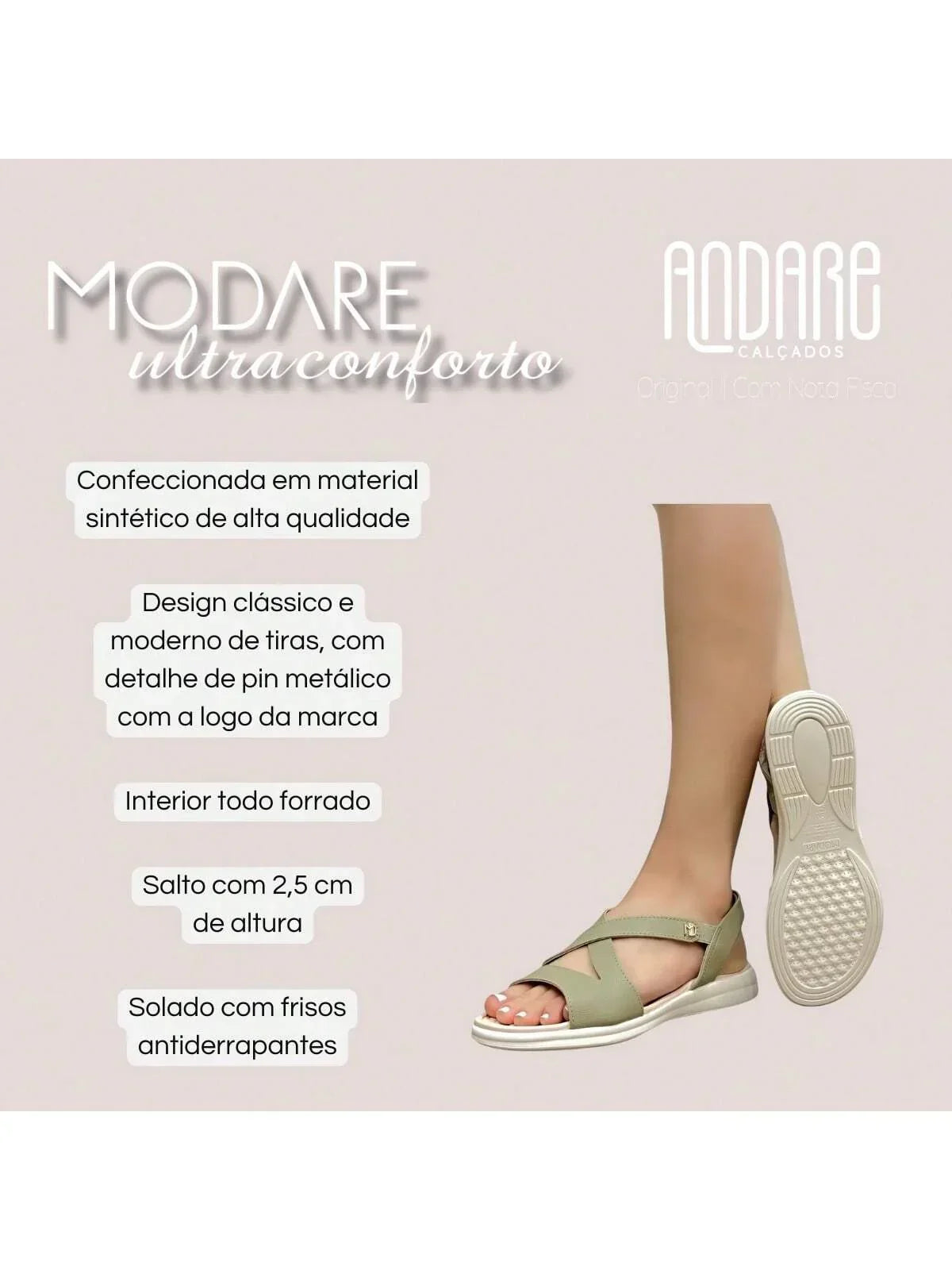 Sandalia Ortopedica Modare Conforto Massageadora Feminina Original - Imagem 8
