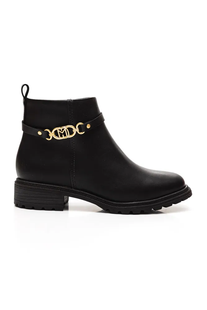 Bota Modare Cano Curto Feminina Detalhe Dourado