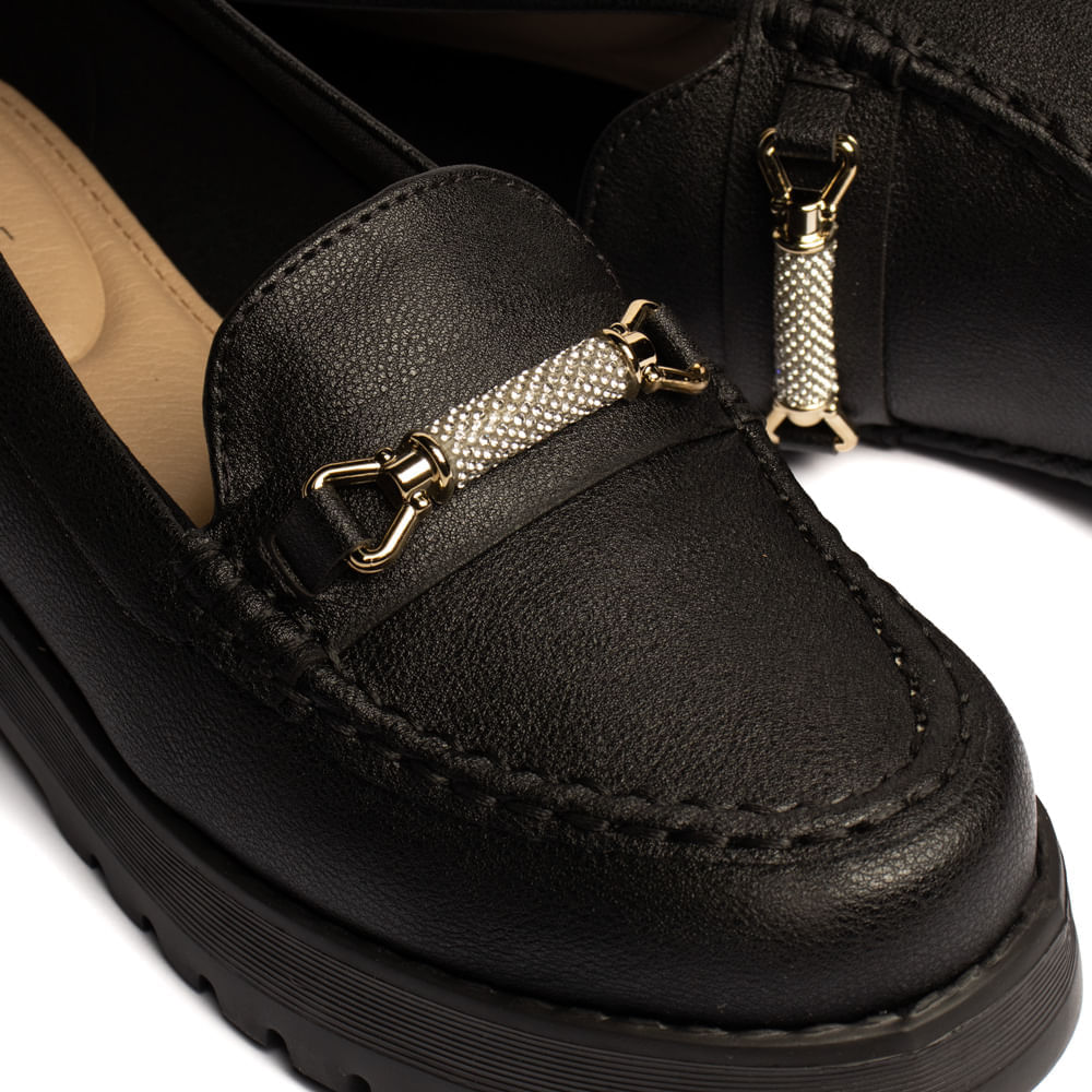 Mocassim Feminino Modare com Detalhe de Strass Preto - Imagem 2