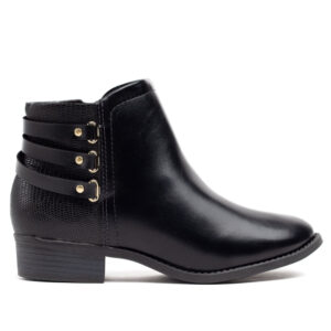Bota Feminina Modare Cano Curto com Tiras Preto