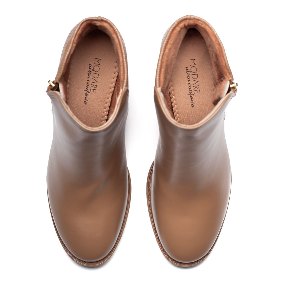 Bota Feminina Modare Cano Curto Salto Bloco Caramelo - Imagem 5