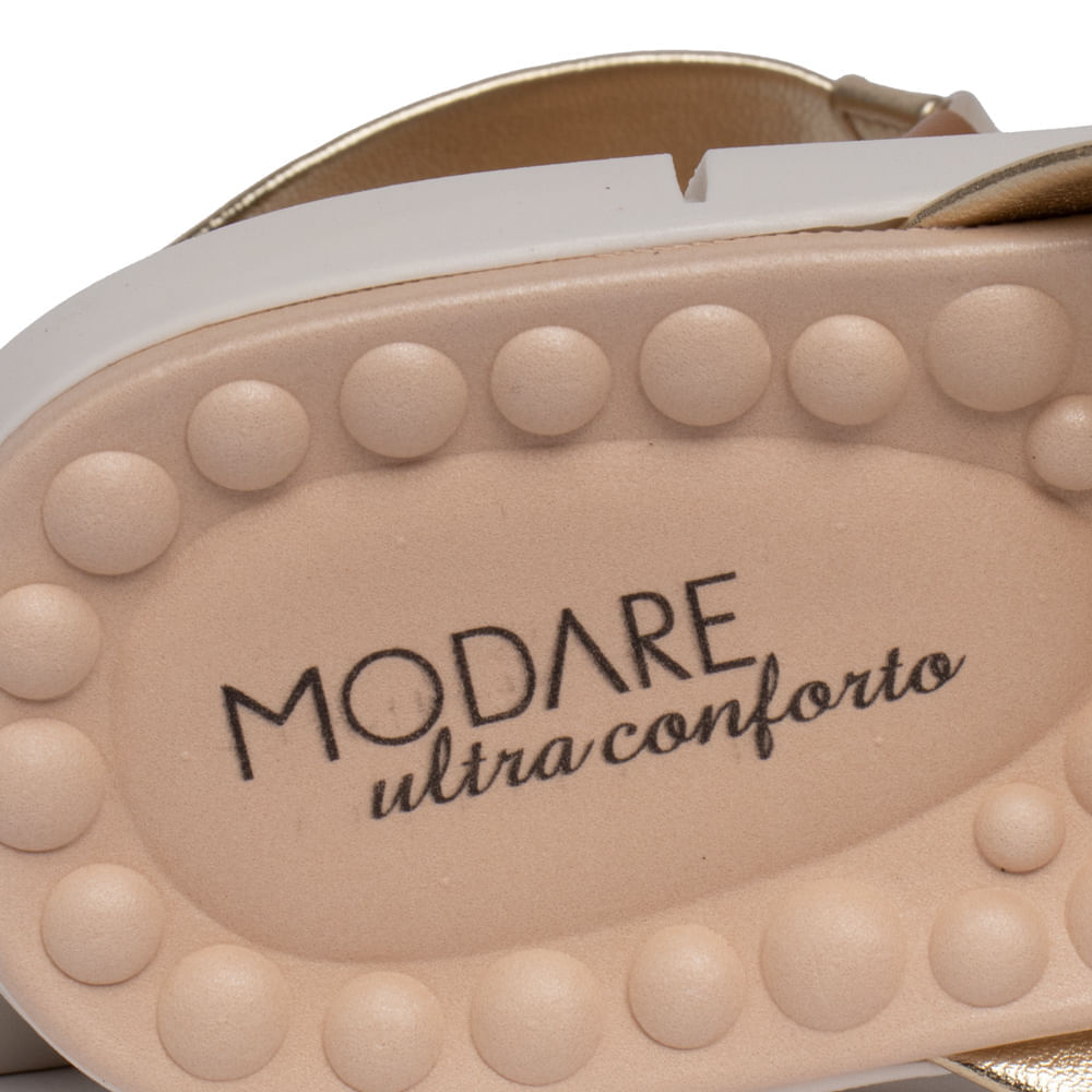 Chinelo Feminino Modare com Tira Larga Metalizada Dourado - Imagem 7