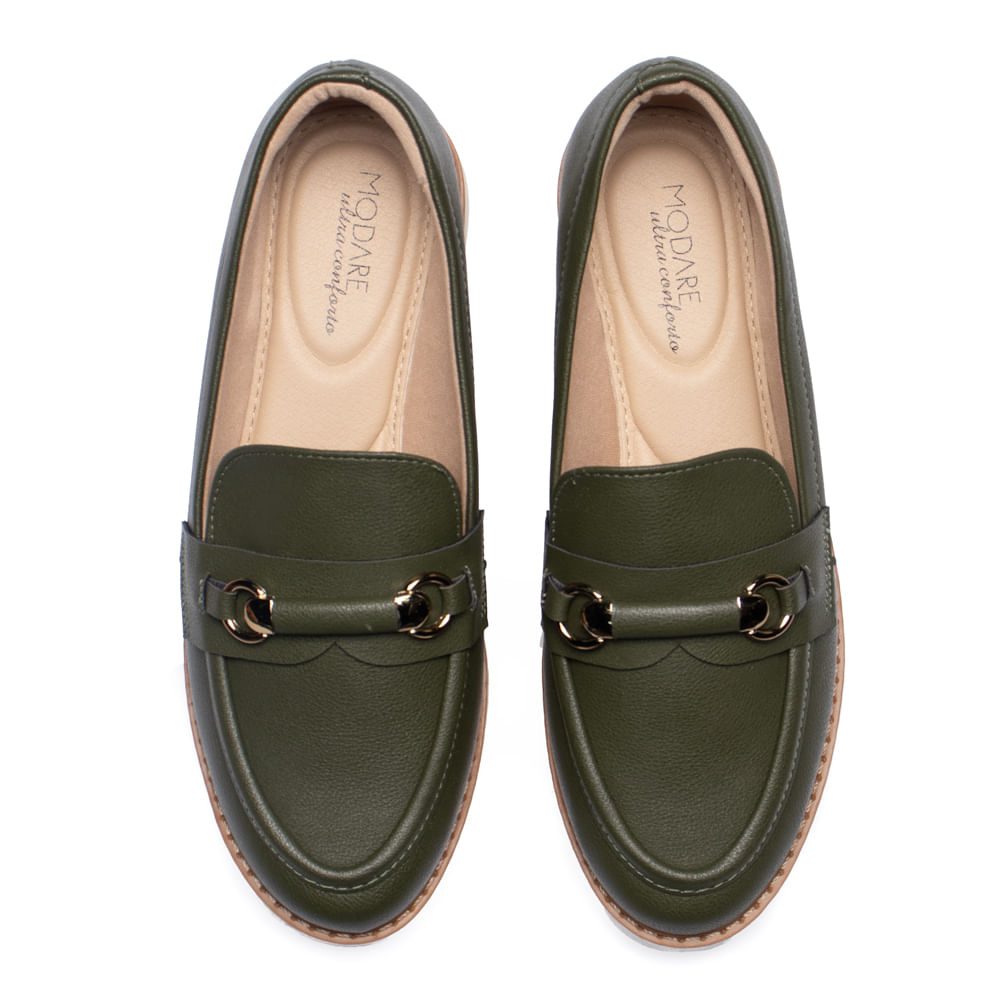 Mocassim Feminino Modare Adereço Dourado Oliva - Imagem 2