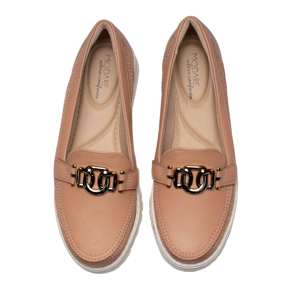 Mocassim Feminino Modare com Detalhe em Tecido Nude - Imagem 6