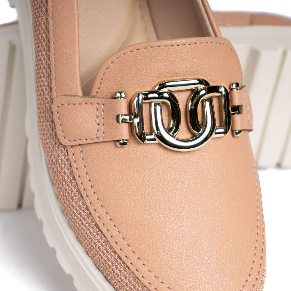 Mocassim Feminino Modare com Detalhe em Tecido Nude - Imagem 3
