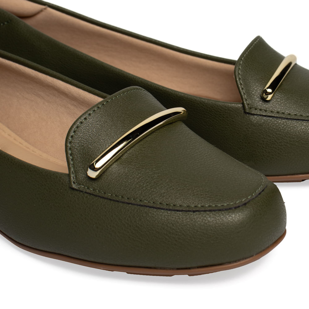 Sapatilha Feminina Modare Adereço Dourado Oliva - Imagem 2