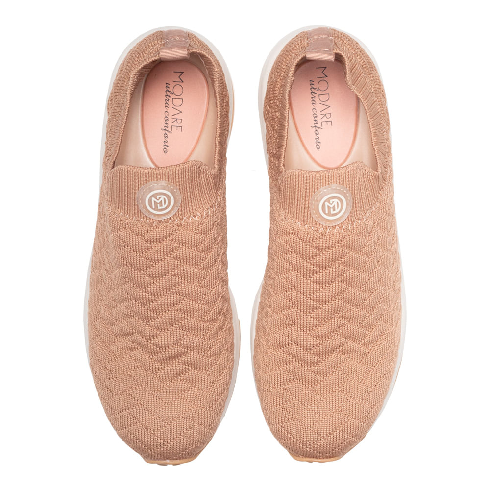 Tênis Feminino Modare Knit Slip On Caramelo - Imagem 5