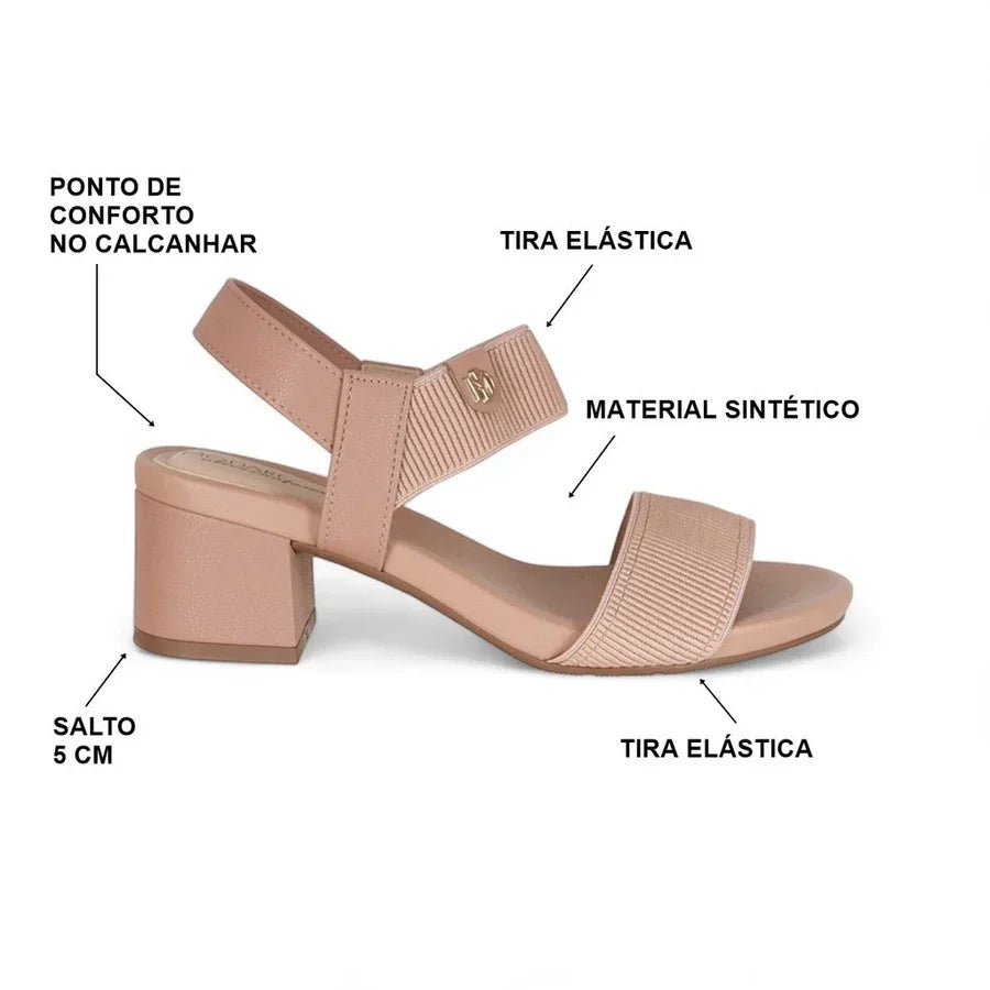 Modare Sandália Modare Feminina Elástico Canelado Float Nature - Imagem 3