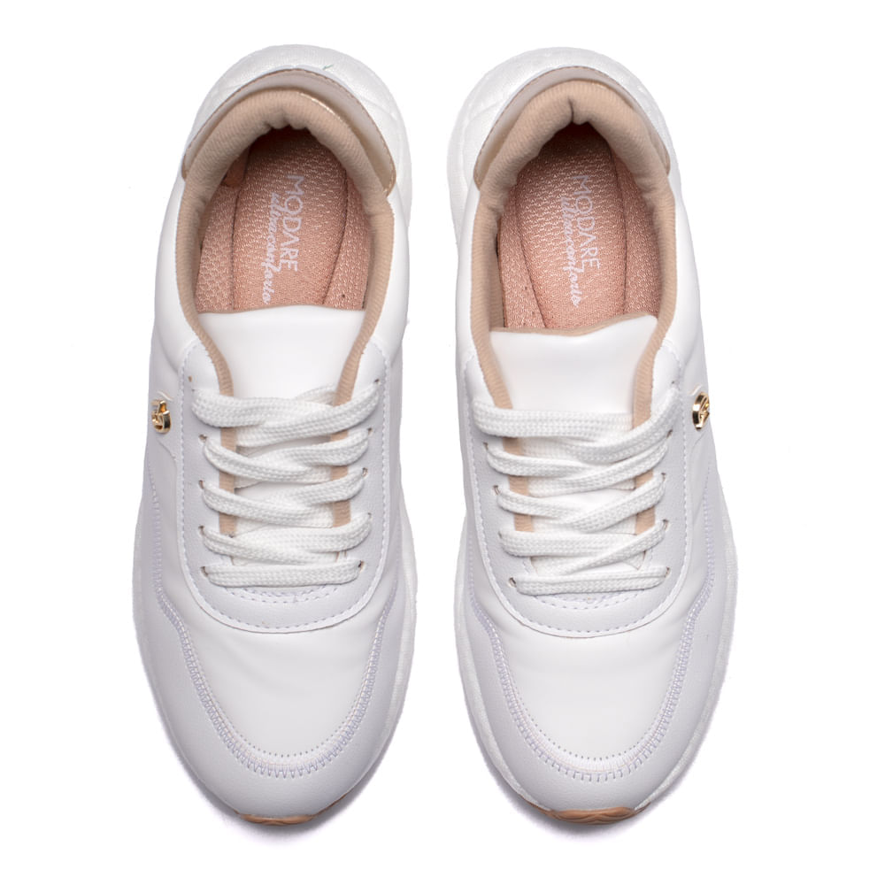 Tênis Feminino Modare Ultrasoft Branco/dourado - Imagem 5