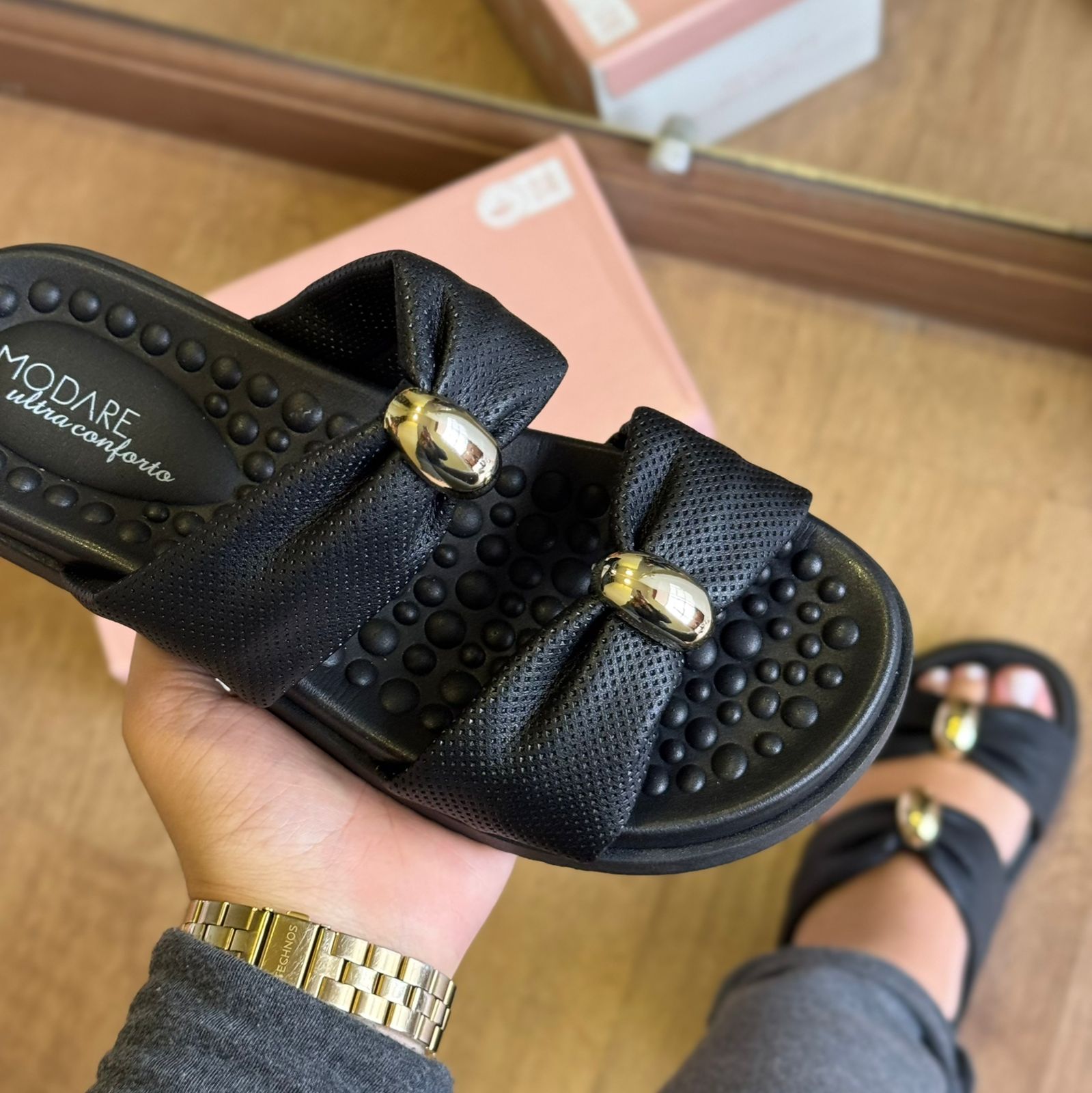 Sandália Modare Espelho Dourado 7178.122 - Imagem 2